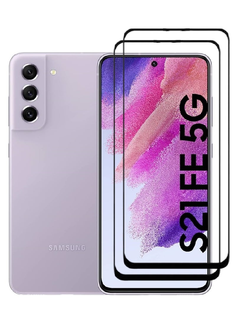 AINA 2 Pieces Tempered Glass Screen Protector 5D Designed For Samsung Galaxy S21 FE 5G Full Glue Edge to Edge Full Screen Coverage And Bubble Free - Image 1