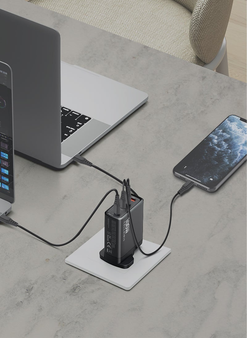 Cellairis GaN 100W + QC3.0,  Super Fast Charging, USB C Charger 4-Port GaN Laptop Quick Charger, Type C Wall Charger Plug Compatible with MacBook Pro, Air, HP, Dell, Lenovo, iPad Pro/Air, iPhone 15 Pro Max - Image 5