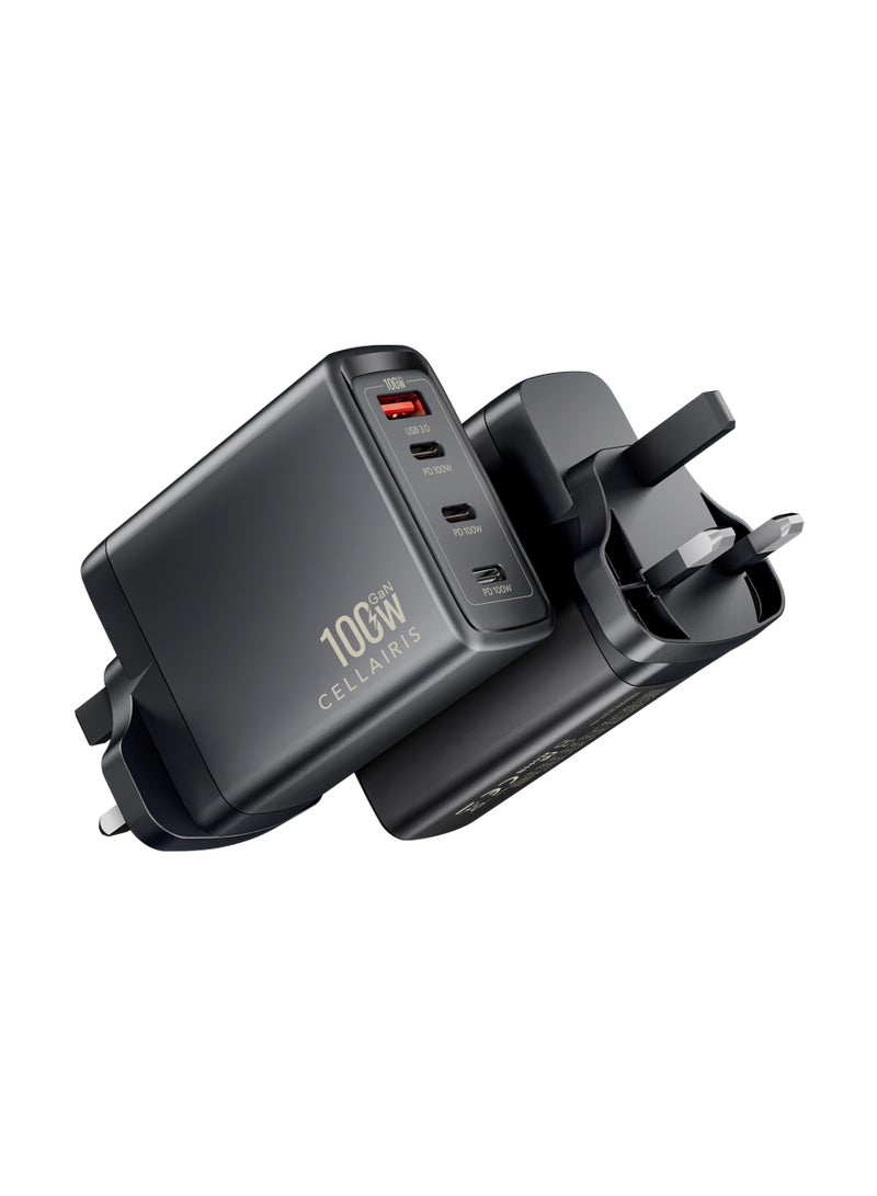 Cellairis GaN 100W + QC3.0,  Super Fast Charging, USB C Charger 4-Port GaN Laptop Quick Charger, Type C Wall Charger Plug Compatible with MacBook Pro, Air, HP, Dell, Lenovo, iPad Pro/Air, iPhone 15 Pro Max - Image 4