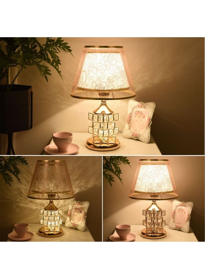 Generic European-style Crystal Table Lamp Bedroom Bedside Lamp Household Simple Modern Warm Romantic Wedding Decorative Bedside Table Lamp-Colour:Light Luxury And Rich Red-dimming Switch + 5 Watt Special Dimming Led  - Image 2