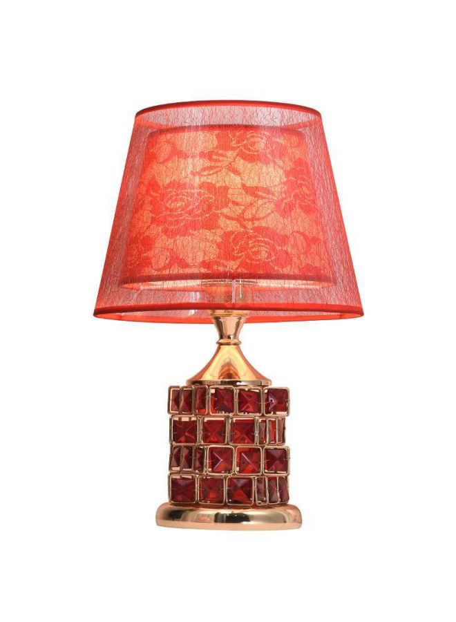 Generic European-style Crystal Table Lamp Bedroom Bedside Lamp Household Simple Modern Warm Romantic Wedding Decorative Bedside Table Lamp-Colour:Light Luxury And Rich Red-dimming Switch + 5 Watt Special Dimming Led  - Image 1