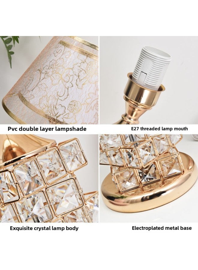 Generic European-style Crystal Table Lamp Bedroom Bedside Lamp Household Simple Modern Warm Romantic Wedding Decorative Bedside Table Lamp-Colour:Light Luxury And Rich Red-dimming Switch + 5 Watt Special Dimming Led  - Image 5