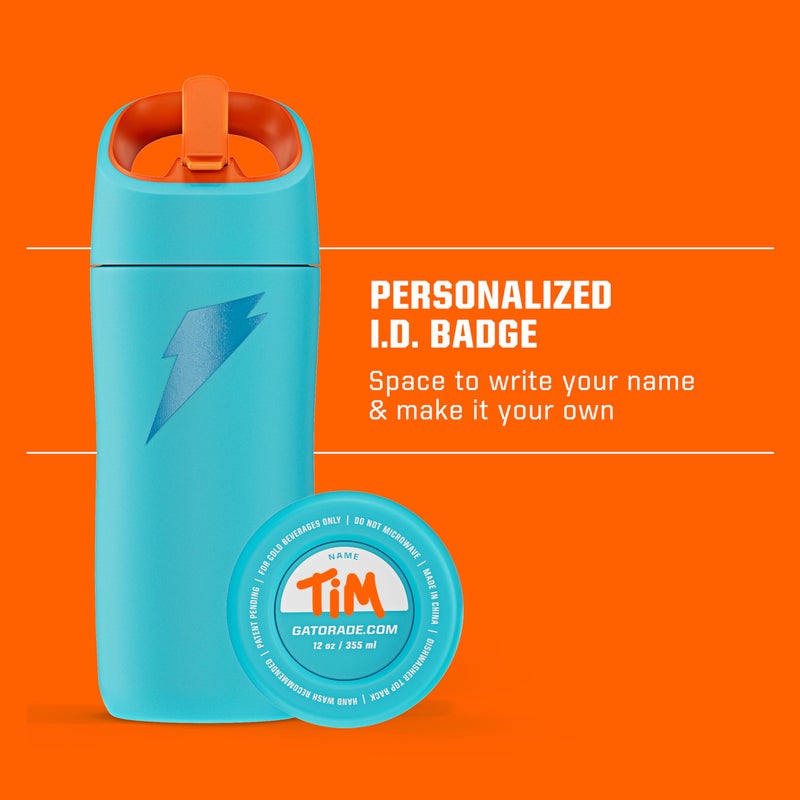 Gatorade Kids' Rookie Metal Water Bottle, 12oz, Stainless Steel Bottle, Double-Wall Insulation, Vacuum Insulated, Thermo Mug - Image 5