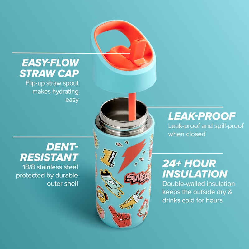 Gatorade Kids' Rookie Metal Water Bottle, 12oz, Stainless Steel Bottle, Double-Wall Insulation, Vacuum Insulated, Thermo Mug - Image 2