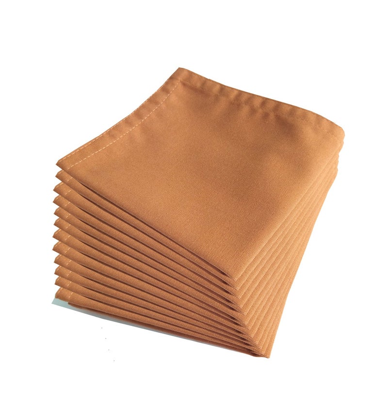 Switchon Cocktail Polyester Small Napkins, TAN - Set of 12 Pieces 10x10 inch - Image 4