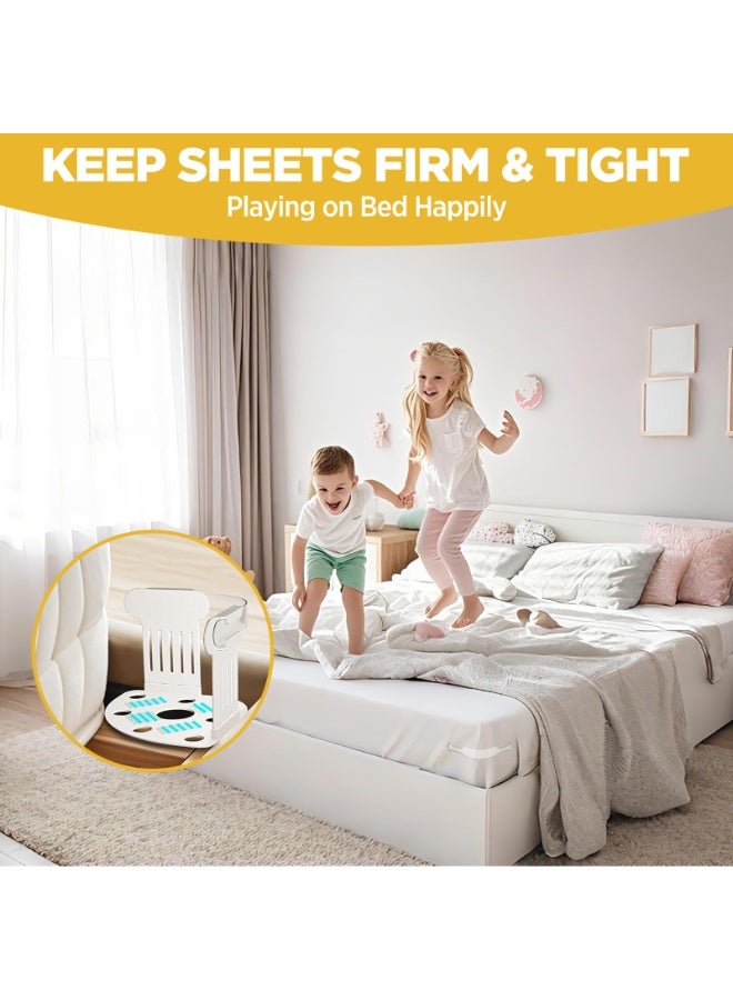 4Pcs Bed Sheet Holder Set with Lock Strips, Lock Sheet Holders Keep Sheets Firm & Tight, Non-Slip Lock Sheet Clips, Easy Installation, for All Size Mattress, Blankets, Bedding  - Image 4