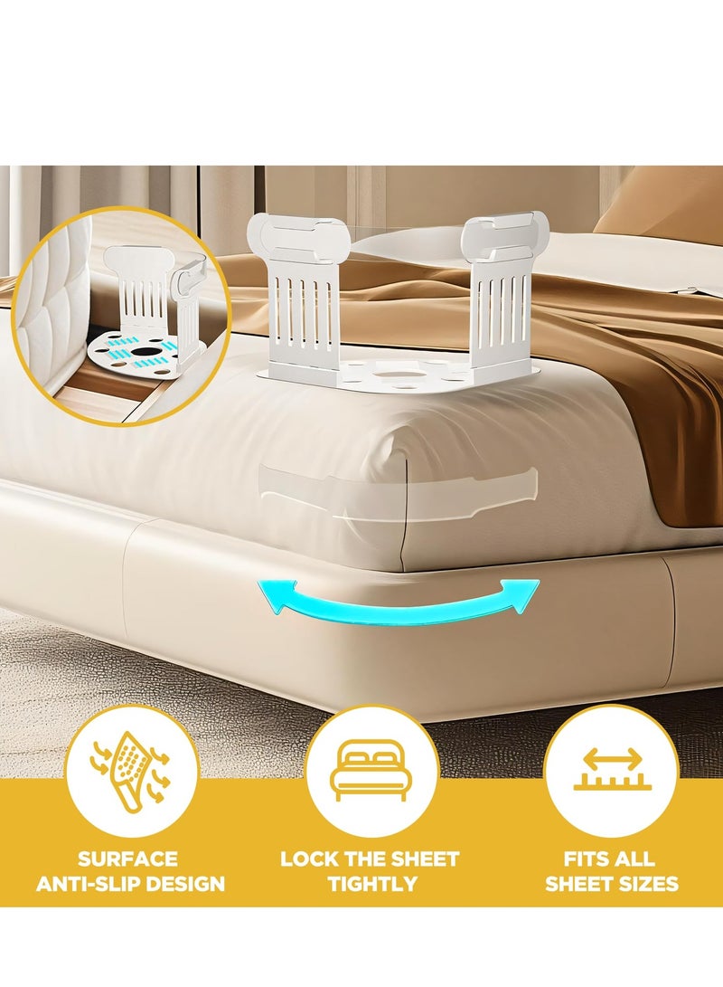 4Pcs Bed Sheet Holder Set with Lock Strips, Lock Sheet Holders Keep Sheets Firm & Tight, Non-Slip Lock Sheet Clips, Easy Installation, for All Size Mattress, Blankets, Bedding  - Image 2
