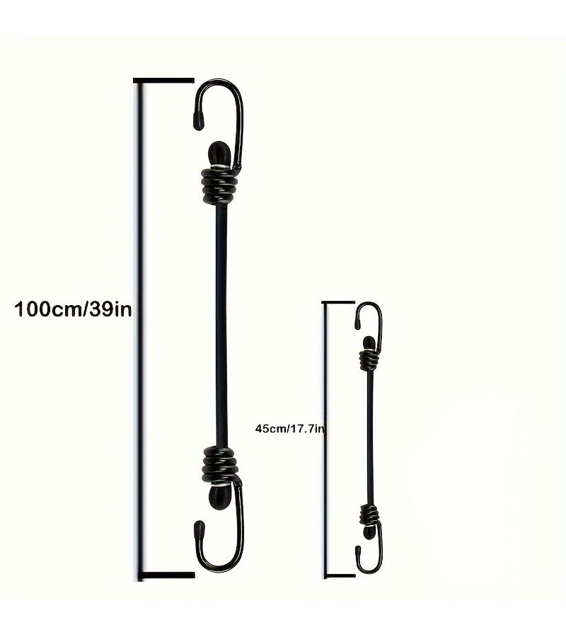 Red 6-Pack Silicone Bungee Ropes with Hooks Heavy Duty Elastic Straps For Luggage Camping - Image 2