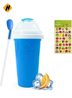 Magic Slushy Maker Squeeze Cup, Portable Silica Freeze Mug for Milkshake Slush and Ice Cream Smoothie, Quick Frozen Smoothies Slushy Ice Cream Maker with Dome Lids
