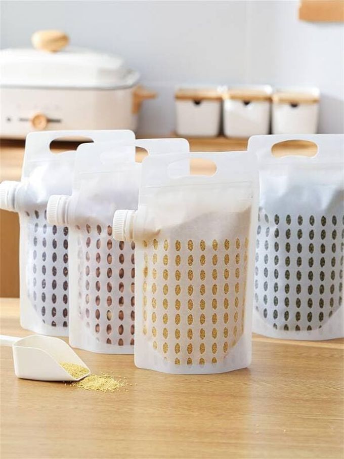 KITCHEN STORAGE BAG GRAINS RICE MOISTUREPROOF SEALED BAG PACK OF 5