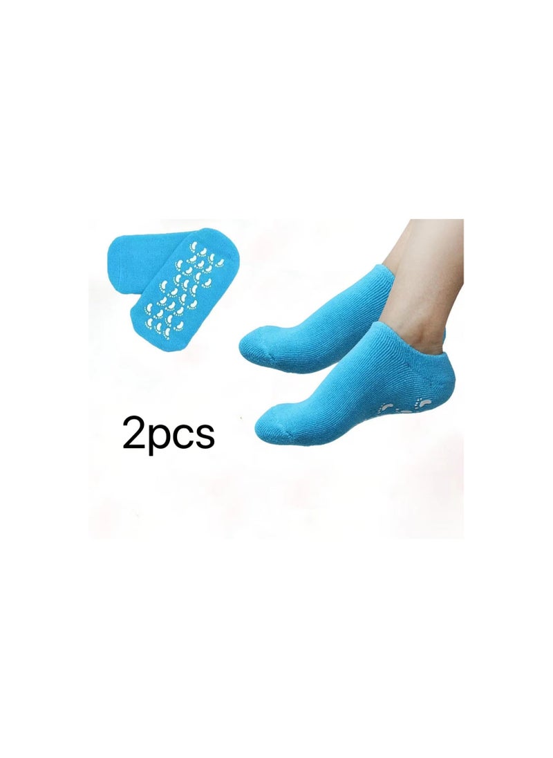 Generic 2pcs Moisturizing Socks Gel Socks for Dry Cracked Feet Soft Foot Lotion Socks Reusable Spa Socks for Women Repairing Gel Lining Infused with Essential Oils and Vitamins  - Image 1