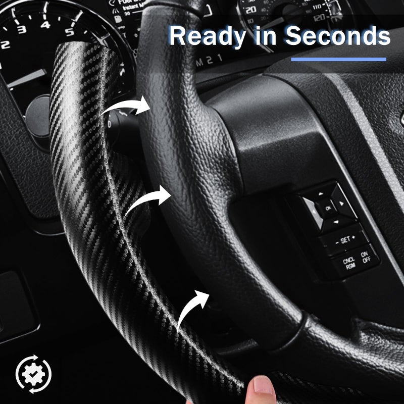 Aotoyou Steering Wheel Cover for Ford F150 2009-2014/ Ford Expedition 2015-2017, Car Steering Wheel Cover Protector Accessories for Ford (Matte Black) - Image 4