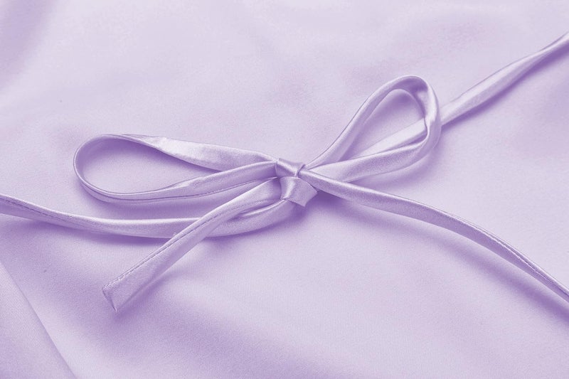sunshinemall Women's Satin Kimono Robes with Rhinestones Bride Bridesmaid Short Getting Ready Wedding Dressing Gown - Image 4