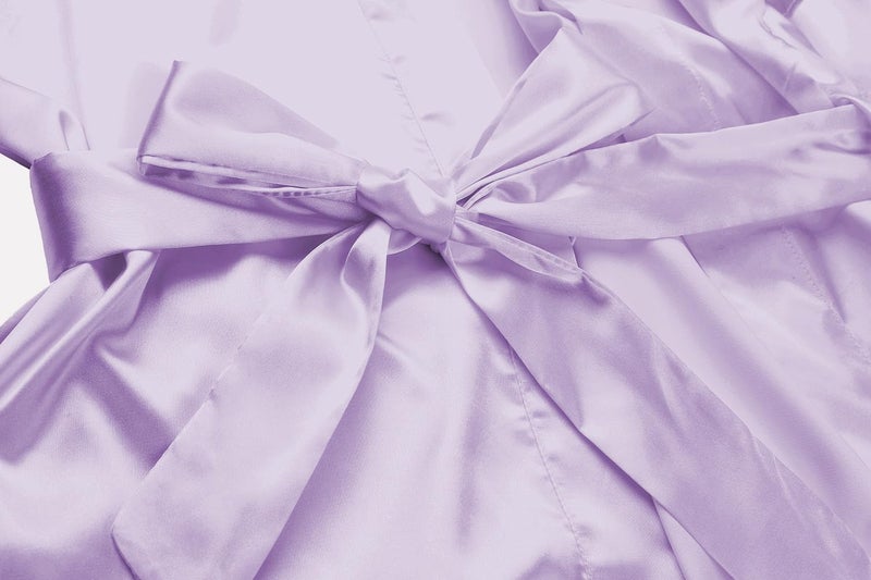 sunshinemall Women's Satin Kimono Robes with Rhinestones Bride Bridesmaid Short Getting Ready Wedding Dressing Gown - Image 3