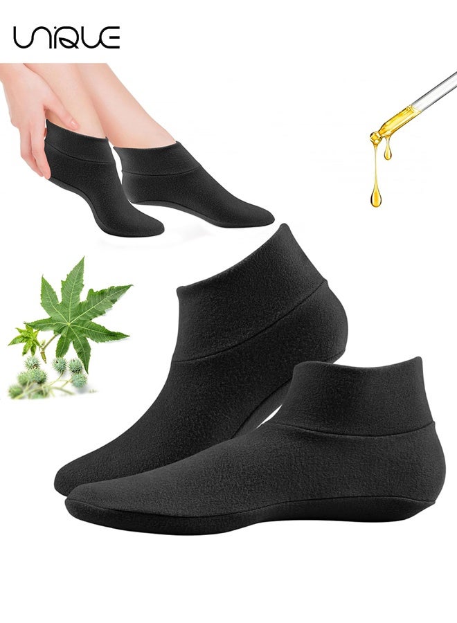 Unique 1 Pair Castor Oil Pack Wrap for Feet - Organic Castor Oil Pack Wrap for Toes Cotton for Women - Castor Oil Pack Kit for Feet Arthritis and Feet Tingling feet Cracking - Moisturizing Feet (Oil Not Include) - Image 1