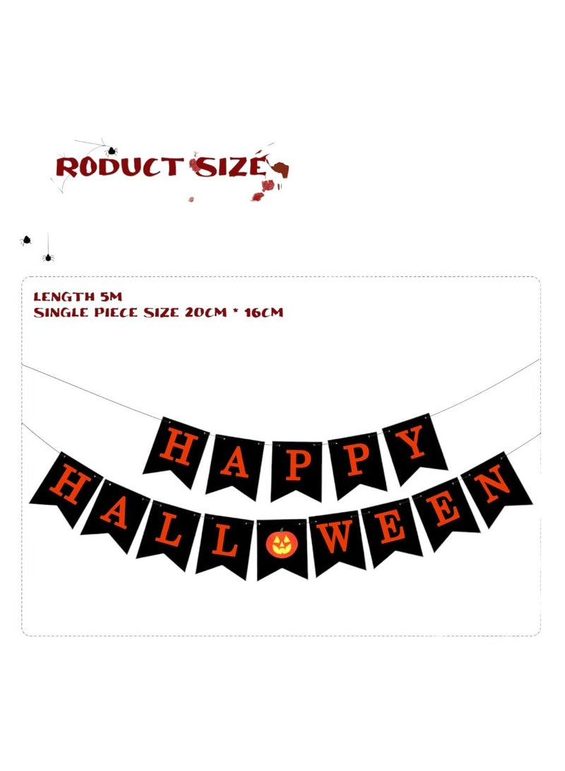 Doodle Kiddo Happy Halloween Banner - Black & Orange - Image 2