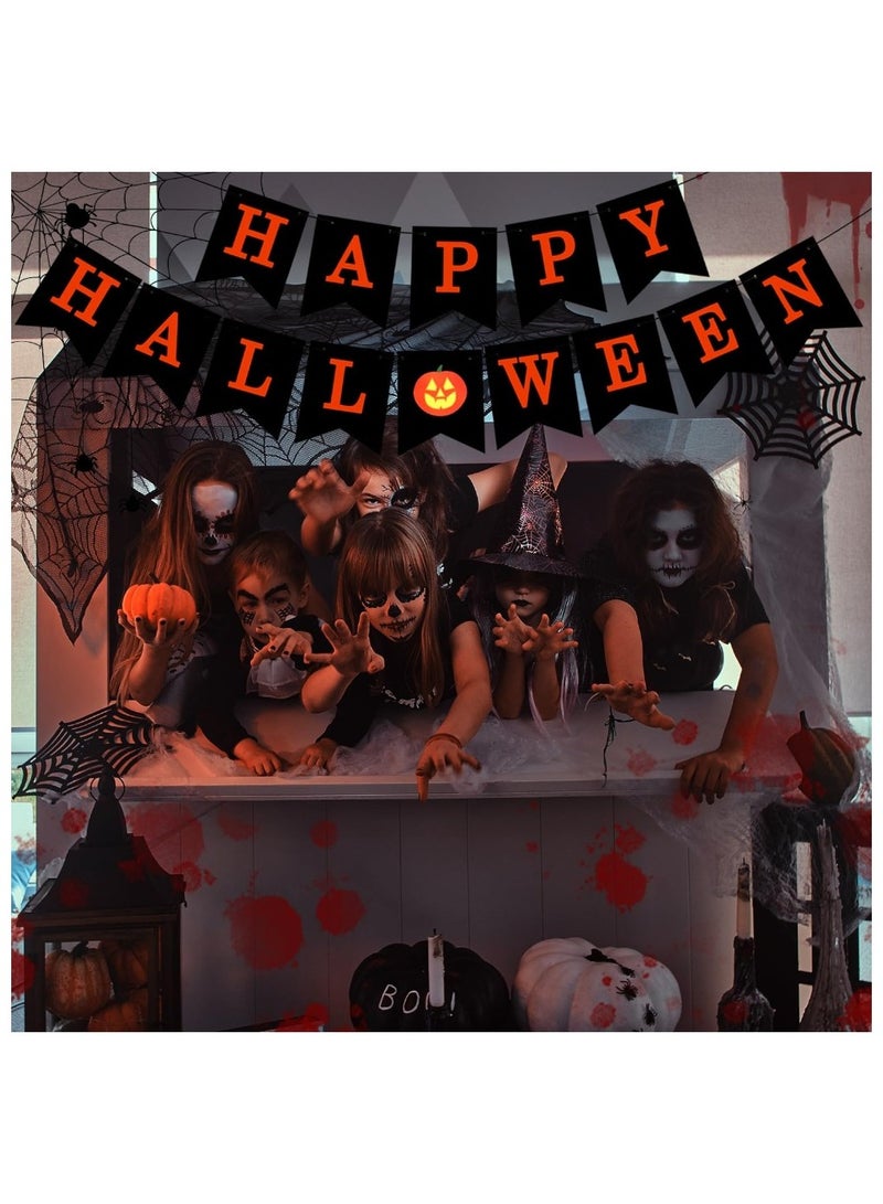 Doodle Kiddo Happy Halloween Banner - Black & Orange - Image 3