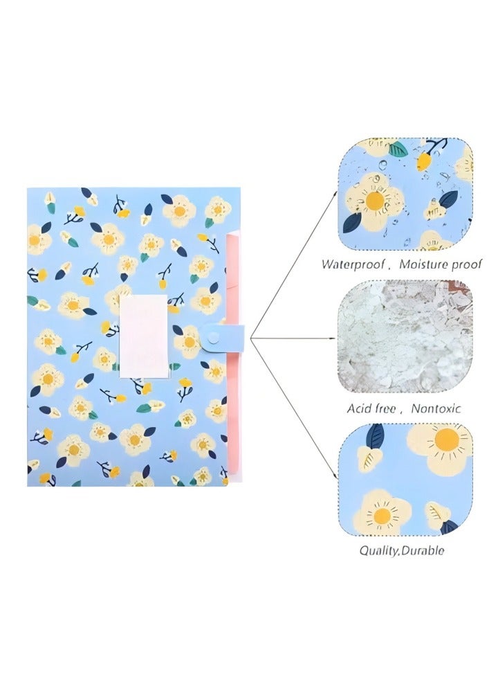 DUNISO Expanding File Folder,A4 File Folder,with 8 Pockets Floral Accordian File Orgsniser, Waterproof and Stain-Resistant,Buckle Design,for Home School Office - Image 4
