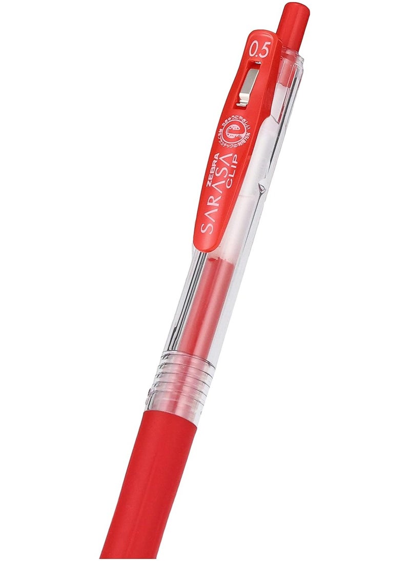 ZEBRA Sarasa Clip B-JJ15-R Gel Ballpoint Pen 0.5mm Red Pack Of 10  - Image 3