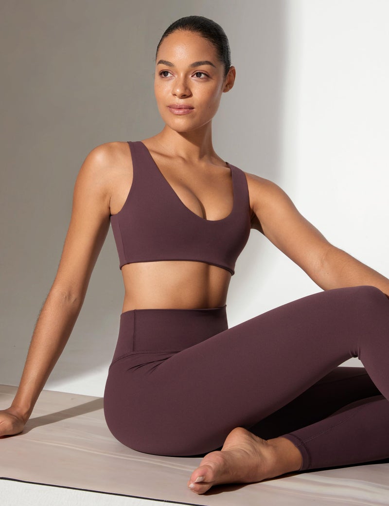 INGIA Womens High Waisted No Front Seam Lounge Yoga Legging 25" Workout Tummy Control Gym Yoga Pants Americano (Plumbrown) X-Small - Image 5