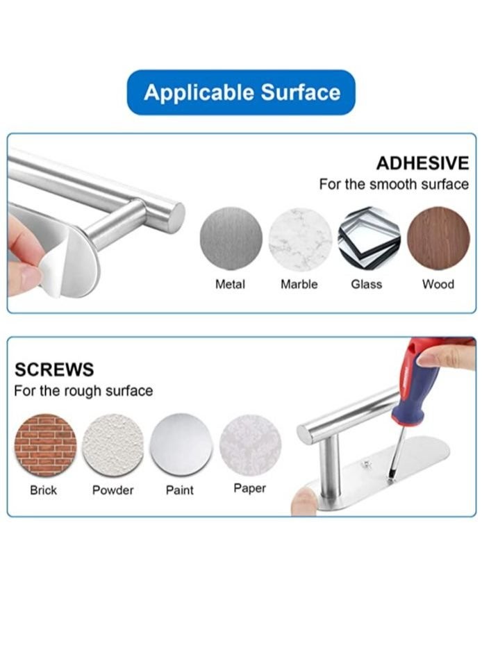 Under Cabinet Paper Towel Holder Wall Mount Self Adhesive The Counter Tower Stainless Steel Tissue Roll for Kitchen Organization Bathroom Farmhouse Countertop - Image 4