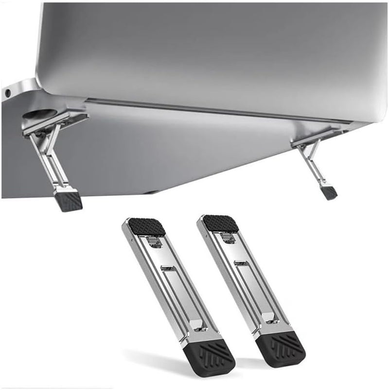 Laptop Stand, Mini Portable Laptop Stand for Desk, 1 Pair Aluminum Foldable Laptop Cooling Brackets Desk Accessories - Image 1