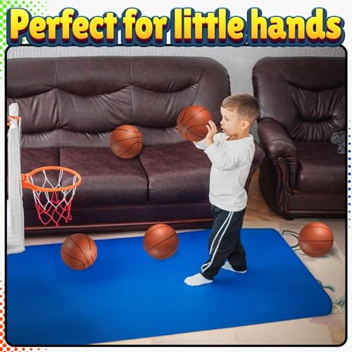 Bedwina Mini Basketball Set for Kids - 6 Inch (5 Pack) w/ Hand Pump - Small Size Indoor Mini Hoop Balls for Toddlers - Over the Door Basketball Games, Indoor & Outdoor, Small Hoops, Pool Play & Party Favors - Image 3