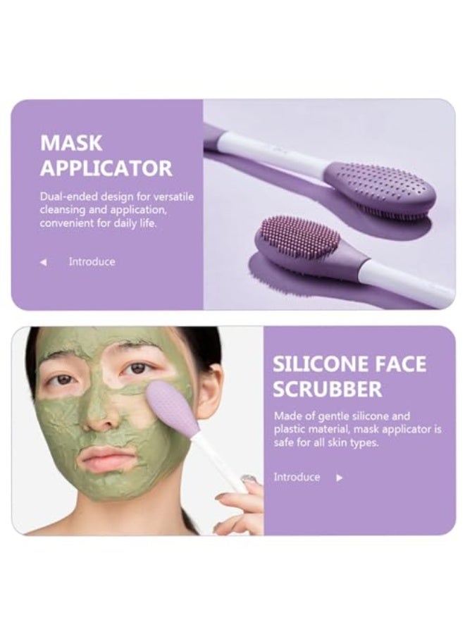 فرشاة وجه سيليكون من تول هاوس، أداة تقشير لطيفة لتنظيف عميق، إزالة المكياج، وتدليك البشرة. شعيرات ناعمة، مقاومة للماء، وقابلة لإعادة الاستخدام (باللون الأرجواني). - Image 2