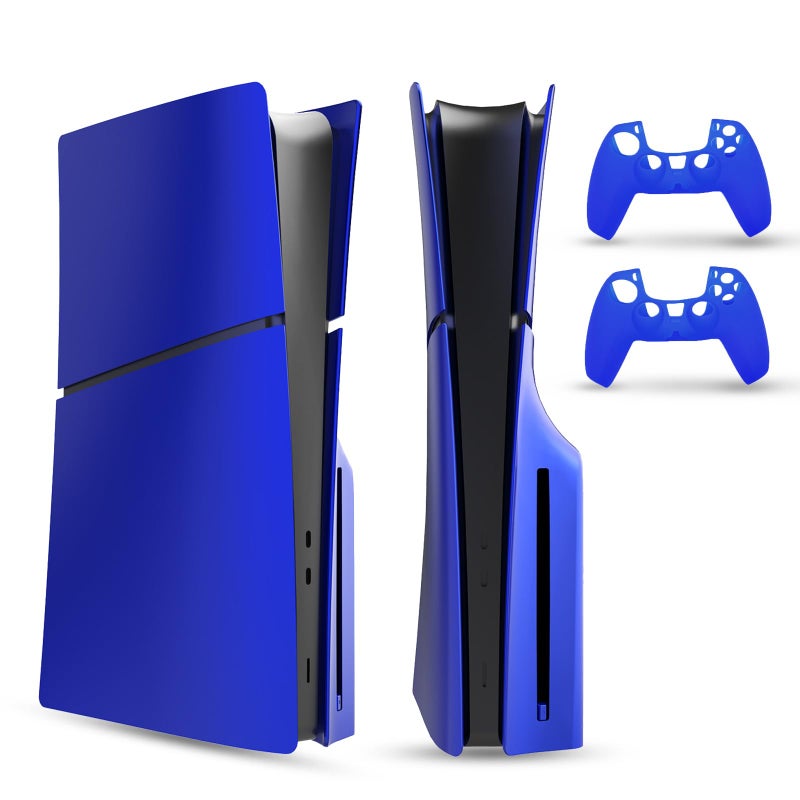 PEYANZ Faceplate Cover Compatible with PlayStation 5 Slim Disc Edition Protective ABS Shell ScratchResistant Matte Surface Includes 2 Silicone Covers - Image 2
