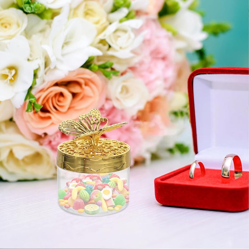 IDEANATEGRATE European Style Wedding Candy Boxes, 12pcs round Butterfly Favor Boxes, Plastic Candy Storage Containers for Wedding Party Favors and Chocolate Treats - Image 5