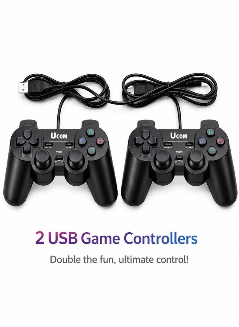 Ucom USB Dual Game Controllers for PC | Wired USB Gamepads with Analog Sticks & Ergonomic Design | Plug & Play Gaming Controllers - Image 1