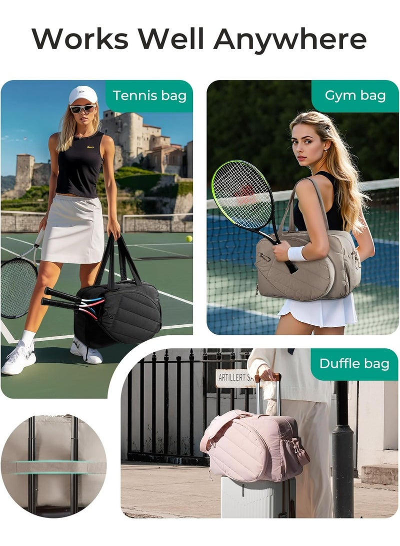 أوزيغالور حقيبة رياضية للتنس تتسع لـ 2 مضرب مع جيب للأحذية للنساء والرجال، حقيبة رياضية تتسع لجهاز كمبيوتر محمول حتى 15.6 بوصة للصالة الرياضية والسفر (أسود) - Image 2
