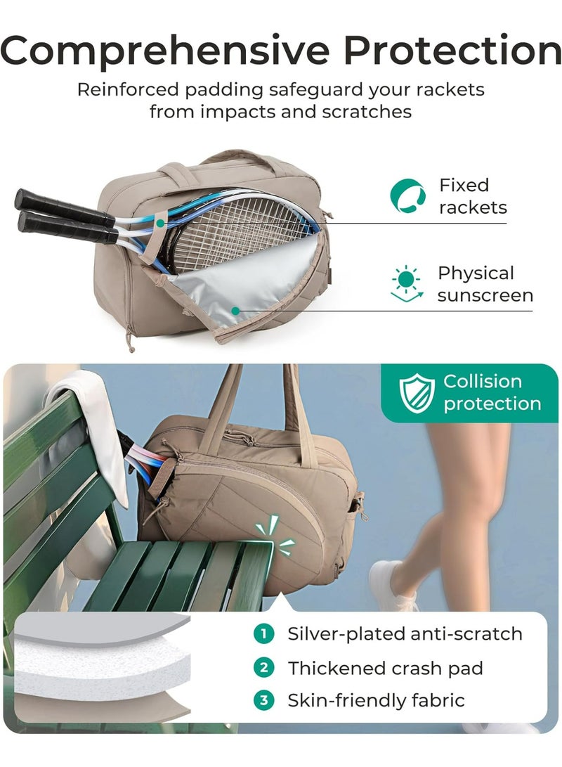 أوزيغالور حقيبة رياضية للتنس تتسع لـ 2 مضرب مع جيب للأحذية للنساء والرجال، حقيبة رياضية تتسع لجهاز كمبيوتر محمول حتى 15.6 بوصة للصالة الرياضية والسفر (أسود) - Image 5