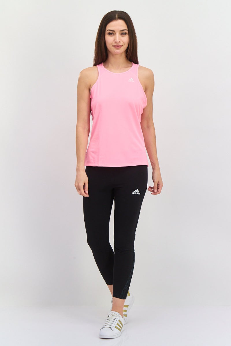 Adidas تي شيرت تدريب بدون أكمام للنساء، شعار العلامة التجارية، وردي - Image 4