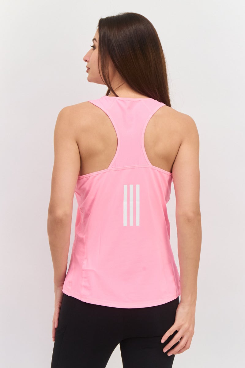 Adidas تي شيرت تدريب بدون أكمام للنساء، شعار العلامة التجارية، وردي - Image 3