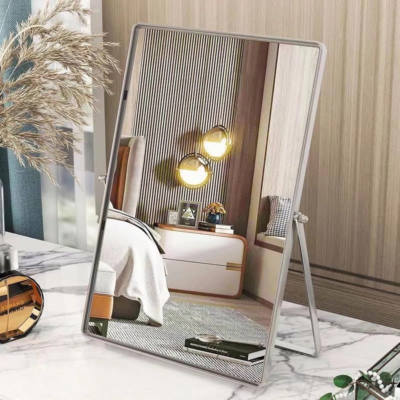 Gosider Vanity Desk Table Mirror Rectangular Makeup Mirror Single-Sided 90°Swivel Countertop Mirrors 30x22cm High-Definition Makeup Desk Mirror for Dresser Living Room Bedroom Office Large - Image 1