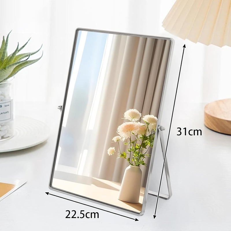 Gosider Vanity Desk Table Mirror Rectangular Makeup Mirror Single-Sided 90°Swivel Countertop Mirrors 30x22cm High-Definition Makeup Desk Mirror for Dresser Living Room Bedroom Office Large - Image 5