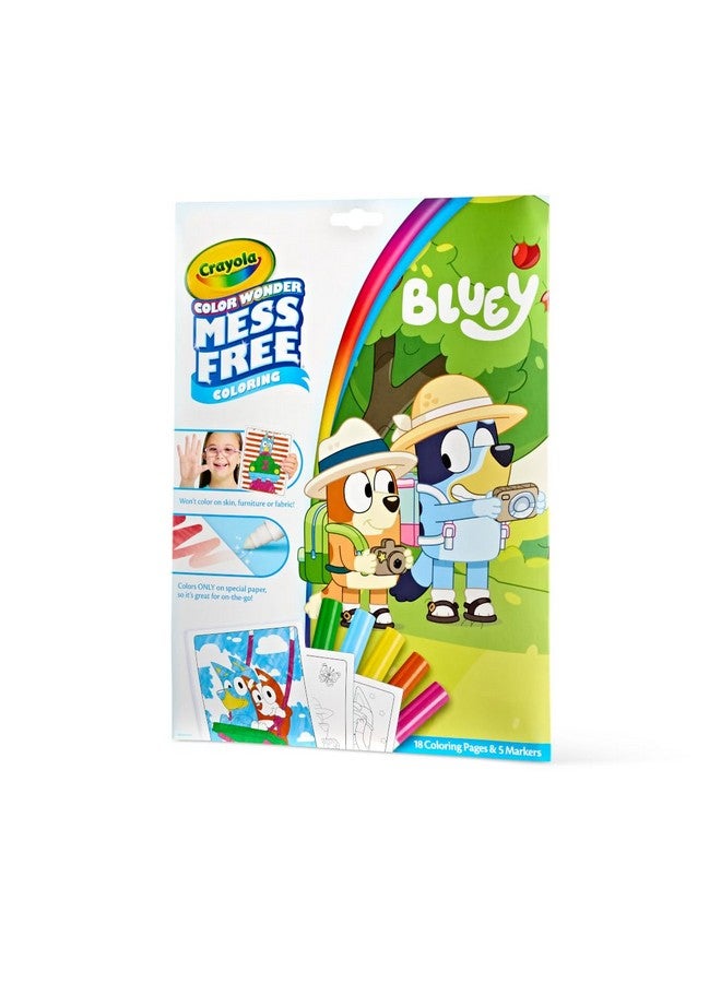 كرايولا مجموعة تلوين Crayola Bluey Color Wonder، 18 صفحة تلوين Bluey، تلوين بدون فوضى للأطفال الصغار، ألعاب Bluey، هدايا الأعياد للأطفال، هدايا للجوارب - Image 4