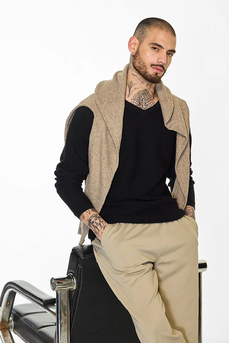 SNITCH Core Lab Black Textured Sweater