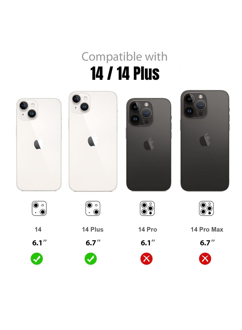 Excefore Excefore for iPhone 14 / 14 Plus Camera Lens Protector, 9H Tempered Glass Camera Cover Screen Protector Metal Individual Ring Protector for iPhone 14 and iPhone 14 Plus (2 Set, Gold)  - Image 2