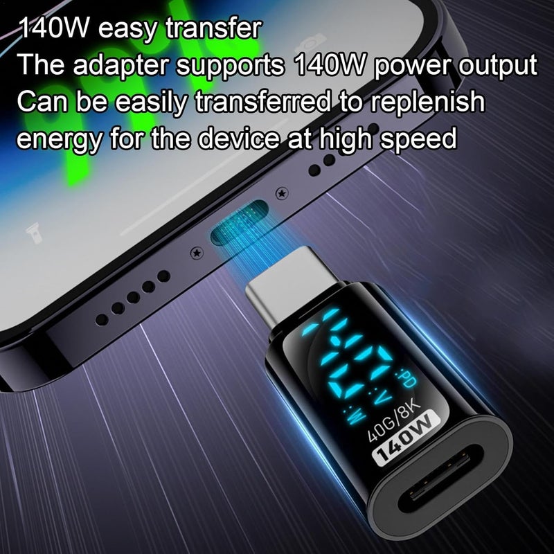 ويندفورج كرافت موصل USB-C إلى USB-C | موصل من النوع C عالي السرعة 40 جيجابت في الثانية، 140 واط - شحن سريع، قابس ومحول تمديد USB-C لأجهزة الكمبيوتر المحمولة والهواتف المحمولة - Image 2