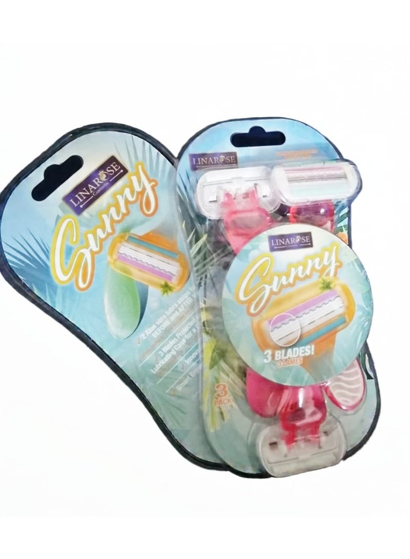 Sunny Superior Quality Razors with Smooth Slide 3 Blades Perfect For Ladies. - Image 2