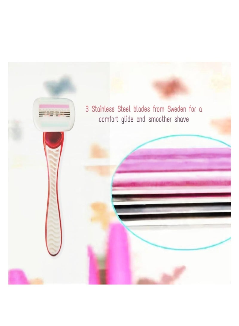 Sunny Superior Quality Razors with Smooth Slide 3 Blades Perfect For Ladies. - Image 4