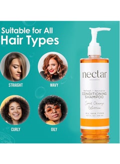 Nectar Nectar Pump Bottle Conditioning Shampoo - Hair Repair Shampoo and Conditioner with Fresh Fragrance  - Image 2