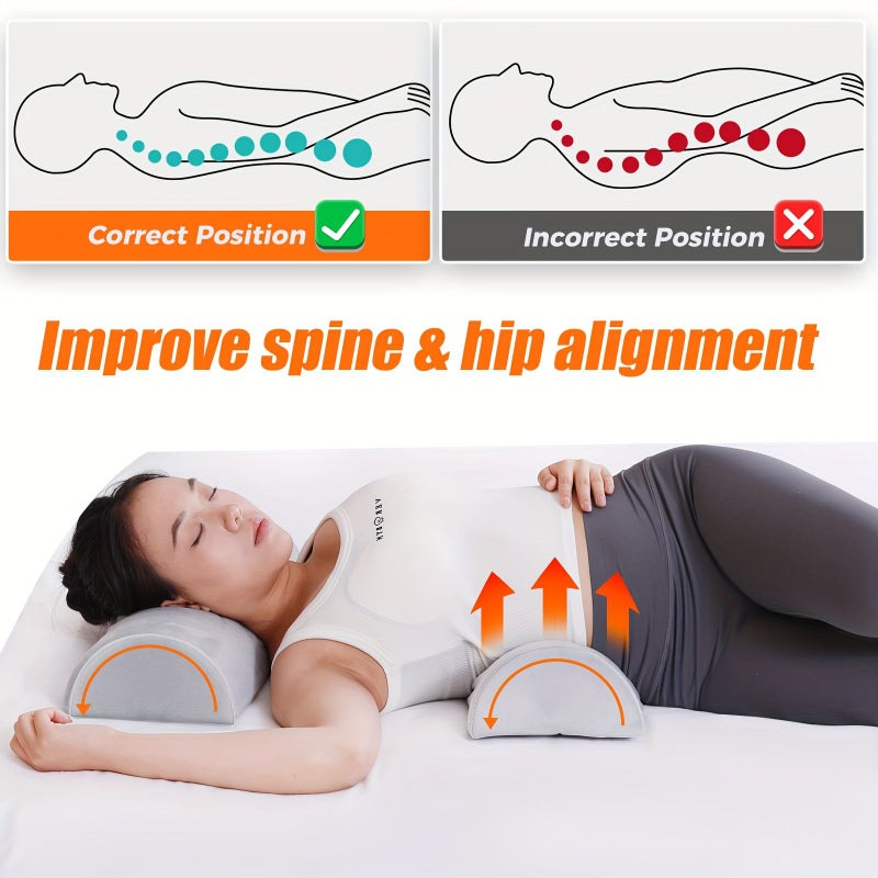 1pc Half Moon Pillow Light Gray 6 69x17 72inch Leg Knee Back Of Neck Lumbar Support Semi Round Rolled Pillow For Back Or Side Sleepers Comfort For Ankles Feet Head Neck Spine Hips - Image 5