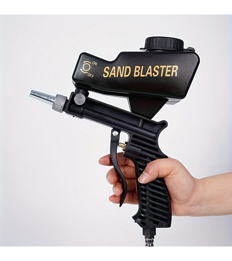 90 PSI مسدس سفع رملي محمول باللون الأحمر مع 3 قطع موصلات، تصميم مضاد للانزلاق، متوافق مع ضاغط الهواء، يزيل الصدأ والزيوت والدهانات، مثالي للاستخدام في إصلاح السيارات والمنزل. - Image 2