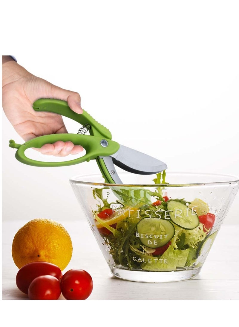 SYOSI - Salad Chopper Scissors: Effortlessly Slice, Chop, and Toss Your Salad with Precision - Ergonomic Design for Easy Handling - Stainless Steel Blades for Efficient Cutting(Green) - Image 1