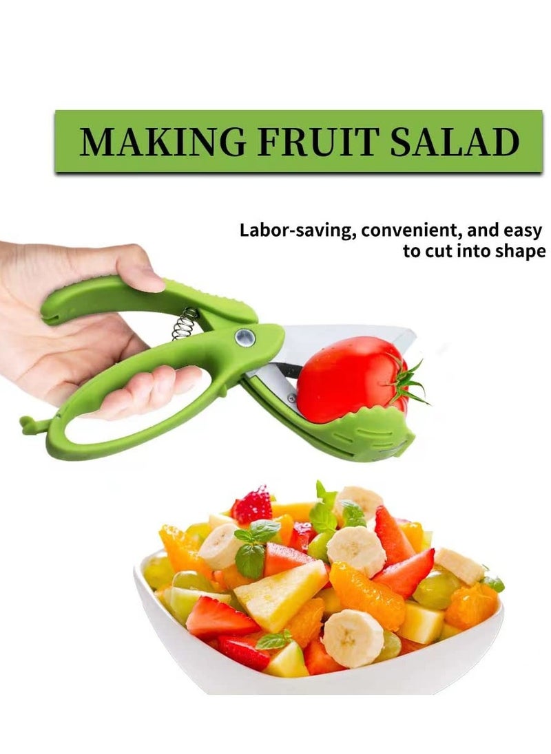 SYOSI - Salad Chopper Scissors: Effortlessly Slice, Chop, and Toss Your Salad with Precision - Ergonomic Design for Easy Handling - Stainless Steel Blades for Efficient Cutting(Green) - Image 1
