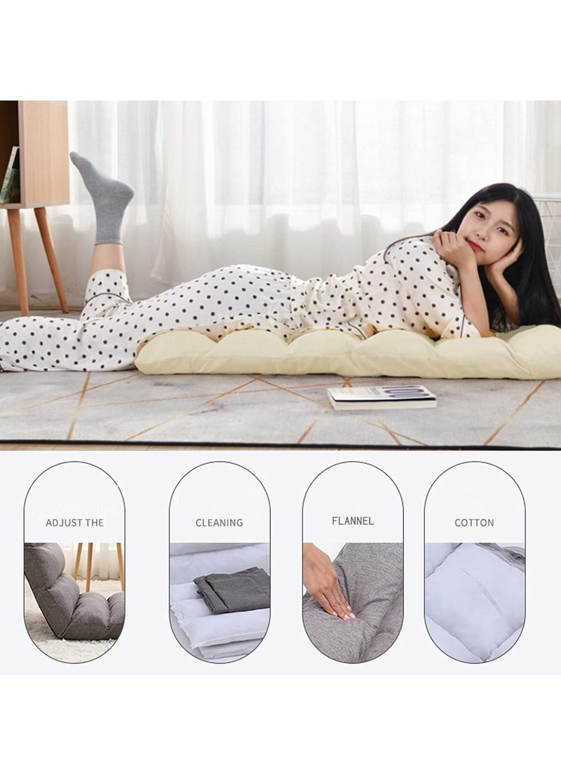 XiuWoo Adjustable Folding Floor Chair Padded, Lazy Sofa, Couch Lounge Cushion Backrest, Ground chair, Portable Foldable Bed, Memory Foam Topper with 5 Position Adjustable and Neck Pillow  - Image 4