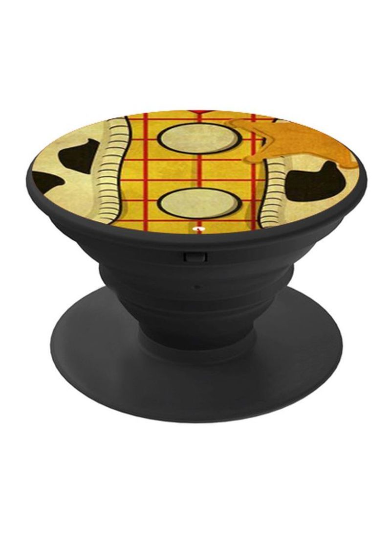 RKN Printed Pop Socket Phone Grip Black/Yellow - Image 1